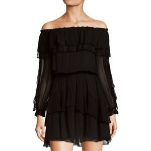 Palmero Ruffled Off-The-Shoulder Silk Dress